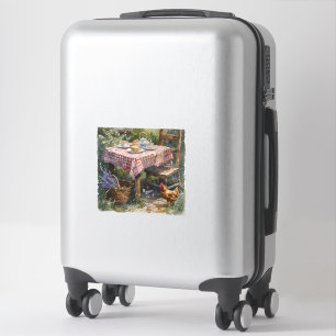 Theetuin Waterverf Ochtend in Cottage Stijl Sticker