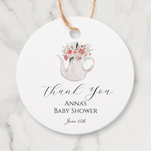 Theetuinfeest Bedankt Favor Tag Bedankjes Labels (Voorkant)