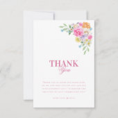 Theetuinfeest Watercolor Bloem Bruidsmeisjesfeest Bedankkaart (Voorkant)