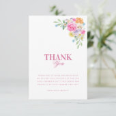 Theetuinfeest Watercolor Bloem Bruidsmeisjesfeest Bedankkaart (Staand voorkant)