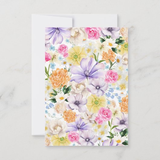 Theetuinfeest Watercolor Bloem Bruidsmeisjesfeest Bedankkaart (Achterkant)