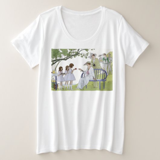 Theetuinfeestje Grote Maat T-shirt (Design voorkant)