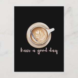 Theeuw Geborgen Lavendel Latte Kunst Design Briefkaart