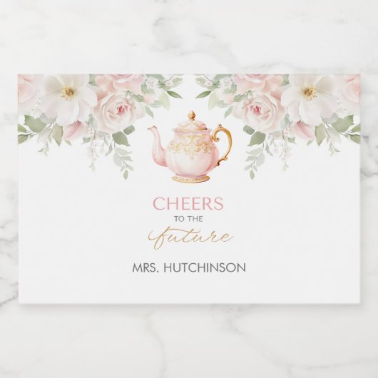 Theevisite Bruidsfeestje Sparkling Wijnetiket (Enkel label)