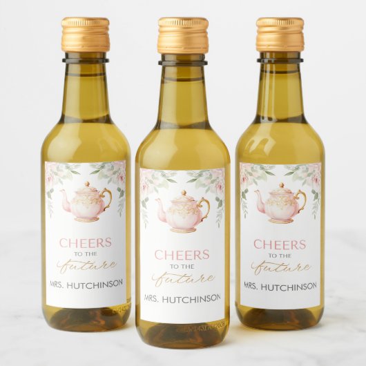 Theevisite Bruidsfeestje Wijn Etiket (Flessen)