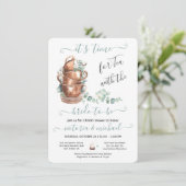 Theevisite Bruidsmeisjesfeestje Kaart (Staand voorkant)