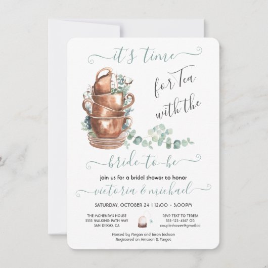 Theevisite Bruidsmeisjesfeestje Kaart (Voorkant)