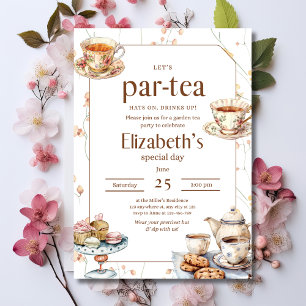 Theevisite Bruiloft Bridal Shower Elegante Tuin Th Kaart