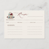 Theevisite Bruiloft Receptie Recept Informatiekaartje (Voorkant)