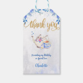 Theevisite cadeau etiketten Blauw & Goud Cadeaulabel (Voorkant)