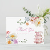 Theevisite Dankbetuiging Wildbloem Briefkaart (Staand voorkant)