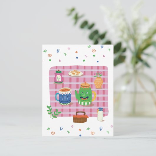 Theevisite Dankkaart Bedankkaart (Staand voorkant)