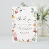 Theevisite Dankkaart met wilde bloemen Bedankkaart (Staand voorkant)