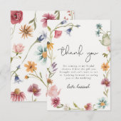 Theevisite Dankkaart met wilde bloemen Bedankkaart (Voorkant / Achterkant)