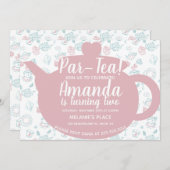 Theevisite Doodle Whimisical Kaart (Voorkant / Achterkant)