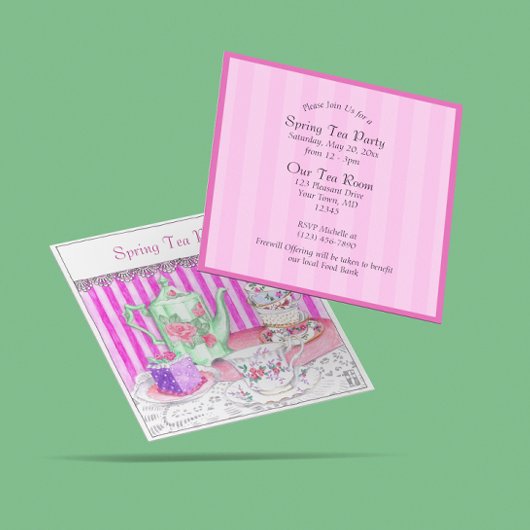 Theevisite-illustratie uitnodiging