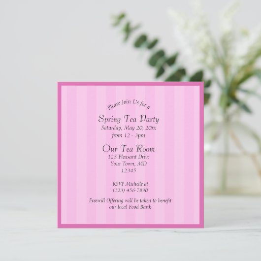 Theevisite-illustratie uitnodiging (Staand voorkant)