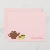 Theevisite kaart/briefkaart notitiekaartje (Voorkant / Achterkant)