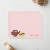 Theevisite kaart/briefkaart notitiekaartje (Voorkant / Achterkant in situ)