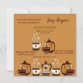 Theevisite met Aarden Theepot Bruidsfeestje Kaart (Voorkant)