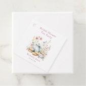 Theevisite met bloemmotief voor bruidsmeisjes bedankjes labels (In situ)