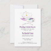 Theevisite met lavendel geruite stof kaart (Voorkant)