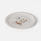 Theevisite met wilde bloemen waterverf bruidsdiner papieren bordje (Gekanteld)