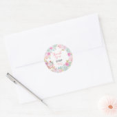 Theevisite Pastel Bloemen Bedankt voor uw komst Ronde Sticker (Envelop)