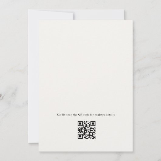 Theevisite QR Code Bruiloft Kaart (Achterkant)