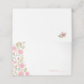 Theevisite Roze Rozen Naamkaartjes Plaatskaartje (Buitenkant ongevouwen)