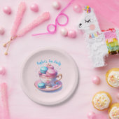 Theevisite van de prinses met macarons papieren bordje (Feest)