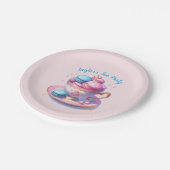 Theevisite van de prinses met macarons papieren bordje (Gekanteld)