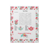 Theevisite Verjaardag Woordzoeking Notitieblok (Linkerzijde)