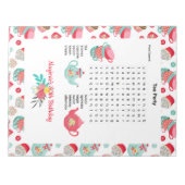 Theevisite Verjaardag Woordzoeking Notitieblok (Voorkant)