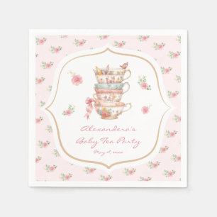 Theevisite voor baby shower servet