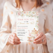 Theevisite voor babyfeest kaart