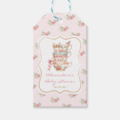 Theevisite voor babyfeestje cadeaulabel (Voorkant)