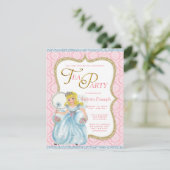 Theevisite voor prinsessenfeestje kaart (Staand voorkant)