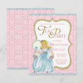 Theevisite voor prinsessenfeestje kaart (Voorkant / Achterkant)