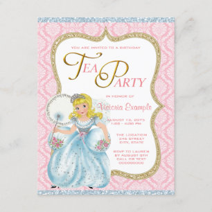 Theevisite voor prinsessenfeestje kaart
