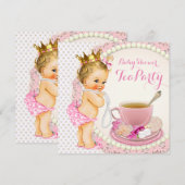 Theevisite voor prinsessenfeestje kaart (Voorkant / Achterkant)