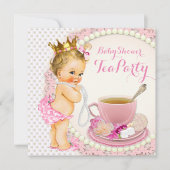 Theevisite voor prinsessenfeestje kaart (Voorkant)