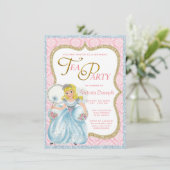 Theevisite voor prinsessenfeestje kaart (Staand voorkant)