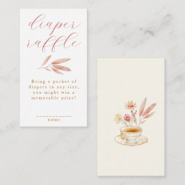 Theevisite Waterverf Bloem Roze Baby Shower Informatiekaartje