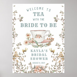 Theevisite Wildflower Bruiloftsshower Poster