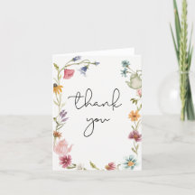 Theevisitekaartje met wilde bloemen