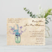 Theevlek Aqua Paarse Bloem Mason Jar Kaart (Staand voorkant)