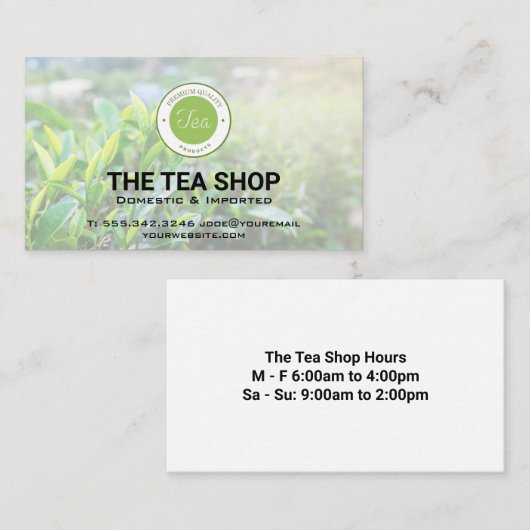 theewinkel | Tea Planten Visitekaartje (Voorkant / Achterkant)