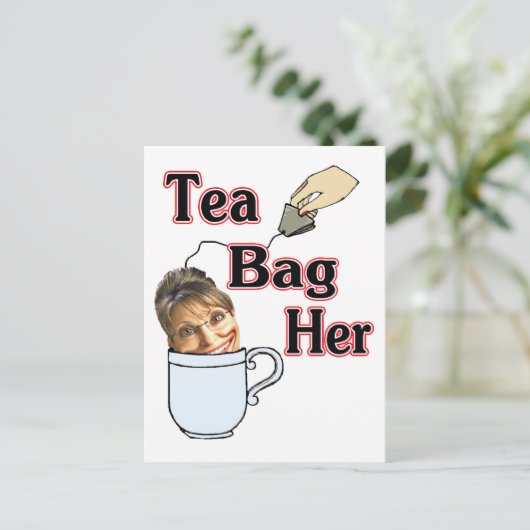 theezak briefkaart (Staand voorkant)