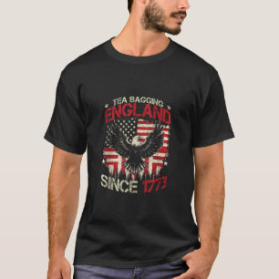 Theezakje Engeland sinds 1773 4 juli Vintage T-shirt